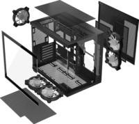 Modecom Volcano Panorama Apex 5F ARGB Számítógépház - Fekete