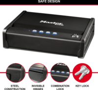 Master Lock MLD08E Mini Hordozható Széf - Fekete