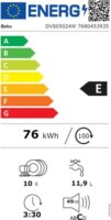 Beko DVS05024W Szabadonálló mosogatógép 10 teríték - Fehér