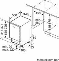 Bosch SPV6EMX05E Serie 6 Beépíthető mosogatógép, 45cm, 10 teríték
