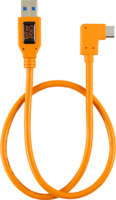 Tether Tools USB-A apa - USB-C 90° apa 3.0 Adat és töltő kábel - Narancssárga (0.5m)