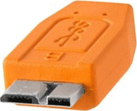 Tether Tools USB-C apa - MicroUSB-B apa 3.0 Adat és töltő kábel - Narancssárga (4.6m)