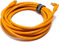 Tether Tools TetherPro USB-C apa - USB-C apa 90° 2.0 Adat és töltő kábel - Narancssárga (4.6m)