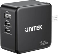 Unitek P1117B USB-A / 2x USB-C Hálózati gyorstöltő Adapter 65W - Fekete