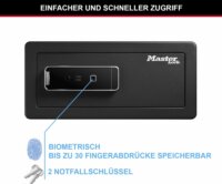 Master Lock LX110BEURHRO Biometrikus Ujjlenyomat biztonsági bútorszéf