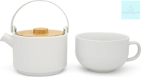 Bredemeijer Tea-for-one Umea Kerámia Teáskanna bambusz fedéllel 0,5L - Fehér