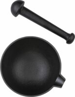 Zassenhaus 76066 Nagy méretű öntöttvas mozsár 15,5 x 9,5 cm - Fekete