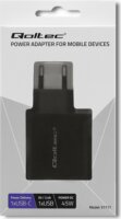Qoltec 51717 USB-A / USB-C Hálózati gyorstöltő Adapter 45W - Fekete