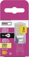 Emos LED Classic JC Izzó 4W 470lm 3 000K G9 - Meleg Fehér