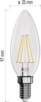 Emos LED Filament Gyertya Izzó 3,4W 470lm 2700K E14 - Meleg Fehér