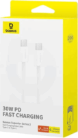 Baseus Superior Series 2 USB-C apa - USB-C apa 2.0 Töltő kábel - Fehér (2m)