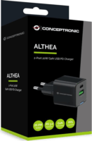 Conceptronic ALTHEA15B USB-A / USB-C Hálózati töltő Adapter 20W - Fekete