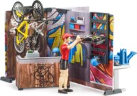 Bruder 63120 Bworld kerékpárbolt és műhely játszókészlet figurával