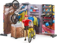 Bruder 63120 Bworld kerékpárbolt és műhely játszókészlet figurával