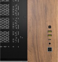 Corsair 2500X Mini Tower Extended ATX számítógépház - Fekete fém / Dió fa