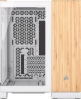 Corsair 2500X Mini Tower Extended ATX számítógépház - Fehér fém / Bambusz fa