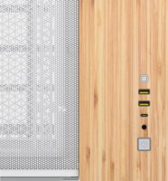 Corsair 2500X Mini Tower Extended ATX számítógépház - Fehér fém / Bambusz fa