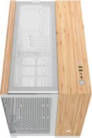 Corsair 2500X Mini Tower Extended ATX számítógépház - Fehér fém / Bambusz fa