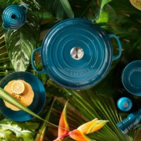 Le Creuset Signature kerek Öntöttvas Serpenyő 30cm - Türkiz