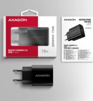 Axagon ACU-QC USB-A Hálózati töltő - Fekete (18W)
