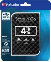 Verbatim 4TB 53223 Store 'n' Go 2,5" USB 3.0 Külső HDD - Fekete