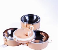 TOO KT-408 P Műanyag Ételtároló Készlet 0,7L (4 db) - Rózsaszín