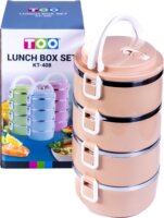 TOO KT-408 P Műanyag Ételtároló Készlet 0,7L (4 db) - Rózsaszín