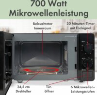 Bomann MW 6014 CB Mikrohullámú sütő 20L 700W - Fekete