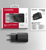 Axagon ACU-PD USB-C Hálózati gyorstöltő Adapter 30W- Fekete
