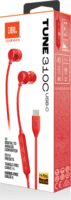 JBL Tune 310C USB Type-C In-Ear Fülhallgató Vezetékes Headset - Piros