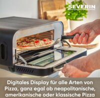 Severin PG 8575 SERICO Digitaler Elektromos Pizzasütő 2000W - Fekete