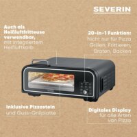 Severin PG 8575 SERICO Digitaler Elektromos Pizzasütő 2000W - Fekete