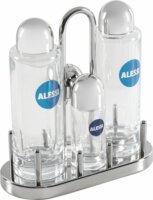 Alessi 5070 Üveg Fűszertartó készlet 4 részes - Átlátszó / Ezüst