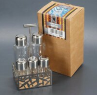 Alessi MSA16 Cactus Üveg Fűszertartó készlet 5 részes - Átlátszó / Ezüst