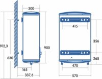 Cata CTRS-80 REV SLIM Elektromos Forróvíztároló Bojler 80 Liter