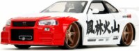 Jada Street Fighter Ryu Nissan Skyline GTR fém autó modell 1:24