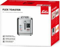 Solis SO212 Flex-Toaster 8004 Két szeletes Kenyérpirító Zsemletartóval - Ezüst