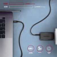 Axagon BUCM32 USB-C apa - USB-C apa 3.2 Adat és töltő kábel - Fekete (1,5m)