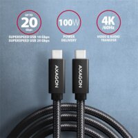 Axagon BUCM32 USB-C apa - USB-C apa 3.2 Adat és töltő kábel - Fekete (1,5m)