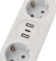 Emos P0221U 2xAC/2xUSB/1xType-C 1,5 m elosztó - Fehér