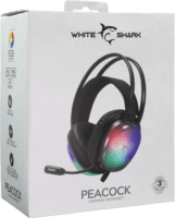 White Shark Peacock-B Vezetékes Gaming RGB Headset - Fekete