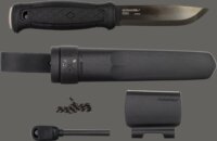 Morakniv Garberg Black Carbon Túrakés 248mm + Túlélő Kit - Fekete