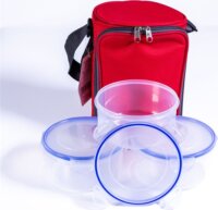 TOO CB-400 Hűtőtáska és ételhordó kerek ételtartóval - Piros