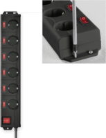 Hama 223160 6 Aljzatos Hálózati elosztó 1.4m - Fekete