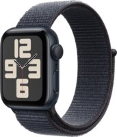 Apple Watch SE Alumínium 40mm Okosóra Sport Loop Szövet szíjjal - Fekete