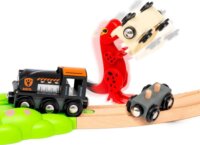 BRIO 36104 Fa vonatpálya készlet Dínókkal hanggal és fénnyel