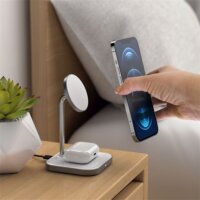 Satechi ST-WMCS2M 2in1 Wireless Mágneses Töltőállomás - Fehér