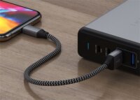 Satechi ST-TAL10M 25cm USB A Anya - Lightning iPhone TöltőKábel - Szürke (25cm)