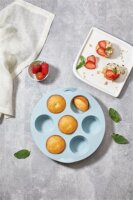 Iris Szilikon Kerek Muffin Sütőforma - Szürke / Fekete / Piros