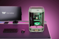 Thermaltake The Tower 300 Számítógépház Opcionális LCD kijelzővel - Türkiz / Pink